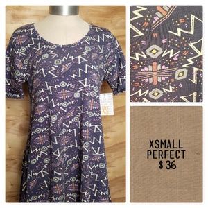 Extra Small gray/blue cute  NEW Perfect T LuLaRoe
